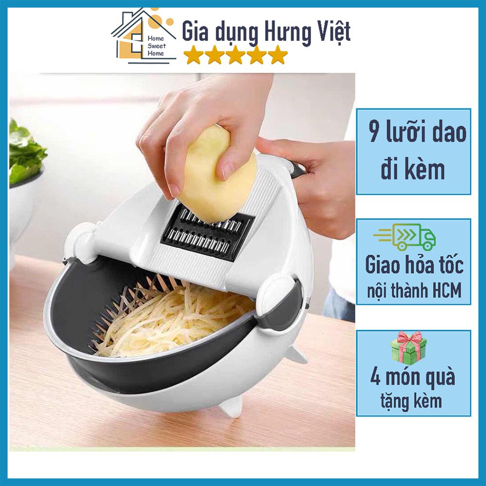 Dao Bào Rau Củ Trái Cây, Rổ Bào, Gọt Nạo Vỏ Đa Năng [RỔ BÀO 9 MÓN]