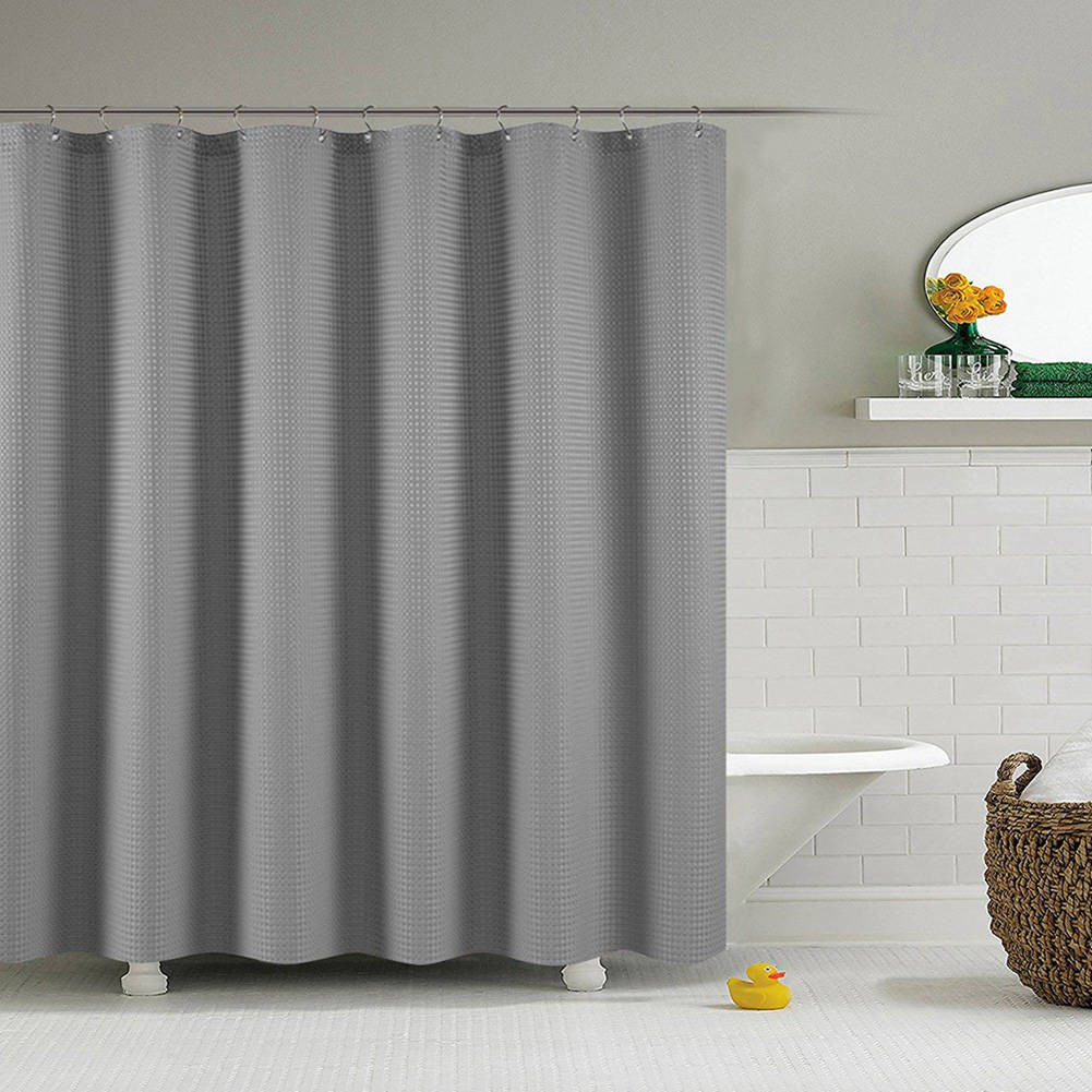 Polyester Mildewproof Waterproof Shading Bathroom Bath Shower Curtains with Hook