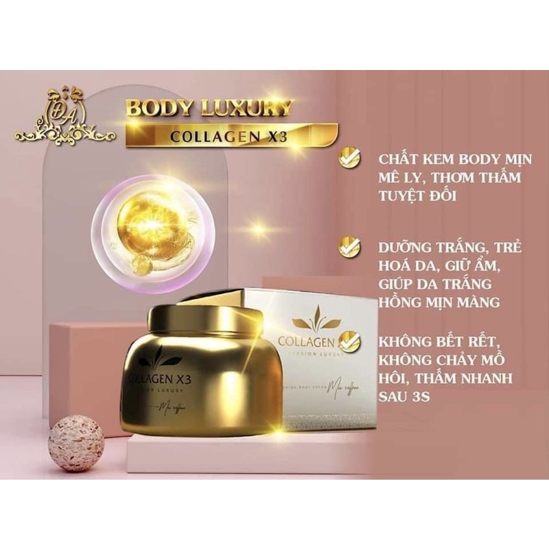 [CHÍNH HÃNG] BODY DƯỠNG DA COLLAGEN X3 LUXURY TRẮNG HỒNG RẠNG NGỜI