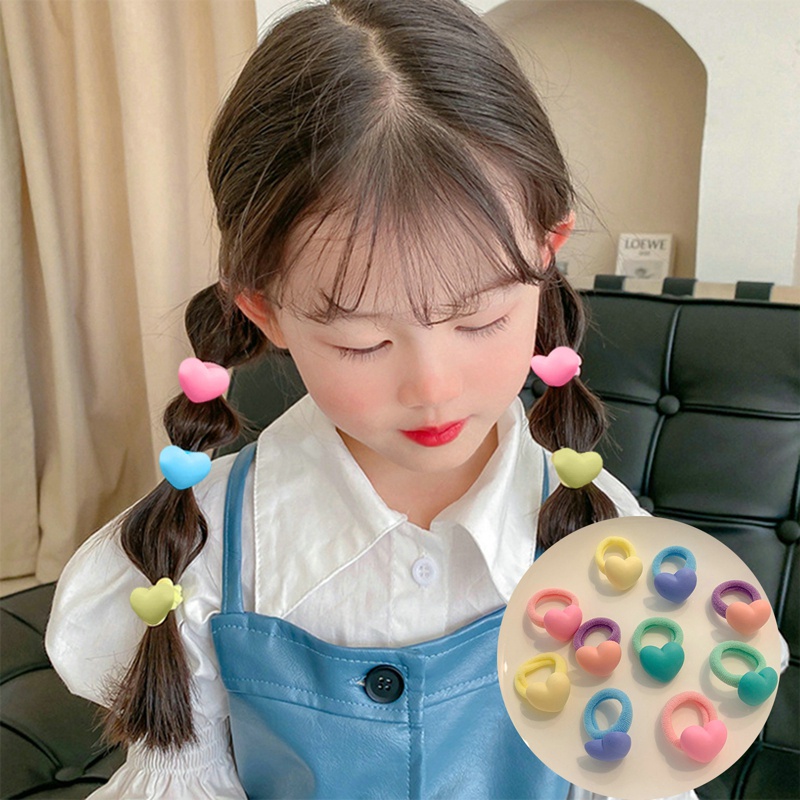Dây Cột Tóc Co Giãn Nhiều Màu Sắc Họa Tiết Ngôi Sao Tình Yêu Thời Trang Cho Nữ