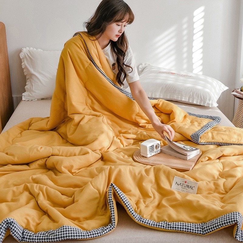 Chăn hè cotton đũi zara home viền roma cao cấp ,văn phòng cotton đũi zara home kích thước 2mx2m3 nặng 1,5kg