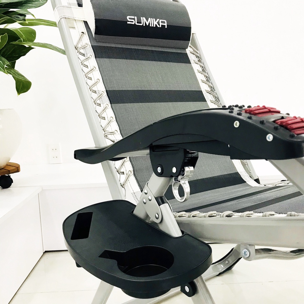 Ghế xếp thư giãn SUMIKA 199 - có lăn tay massage, khung vuông cao cấp, tải trọng 300kg