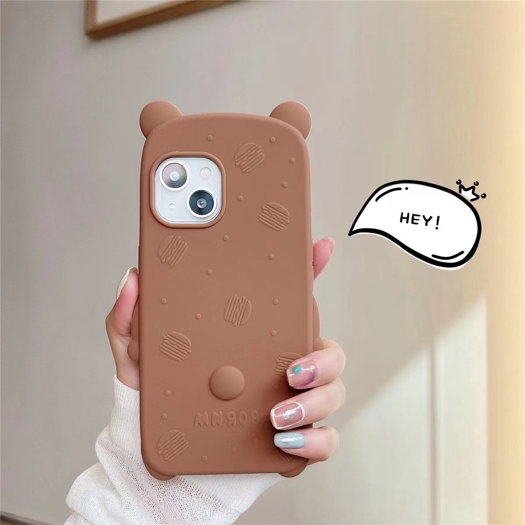 Ốp Điện Thoại Mềm In Hình Gấu Hoạt Hình Có Dây Đeo Chống Rơi Vỡ Cho iPhone 14 13 12PRO max 11pro max