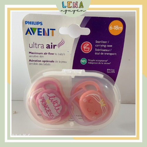 SALE Ti giả Avent chống vẩu chỉnh nha thông khí cho bé gái 𝑭𝑹𝑬𝑬𝑺𝑯𝑰𝑷TI NGẬM AVENT ULTRA AIR NHIỀU BÉ HỢP TÁC NHẤT