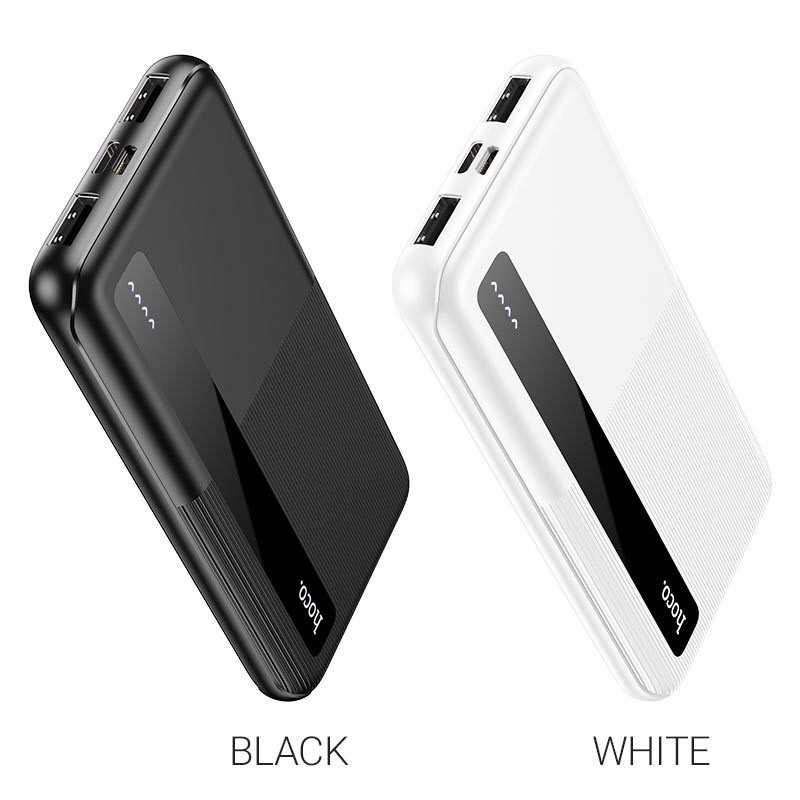 Pin sạc dự phòng 10000mAh Hoco J75, đầu USB/ Type-C, đầu ra 2 cổng USB 2A, có ĐÈN LED