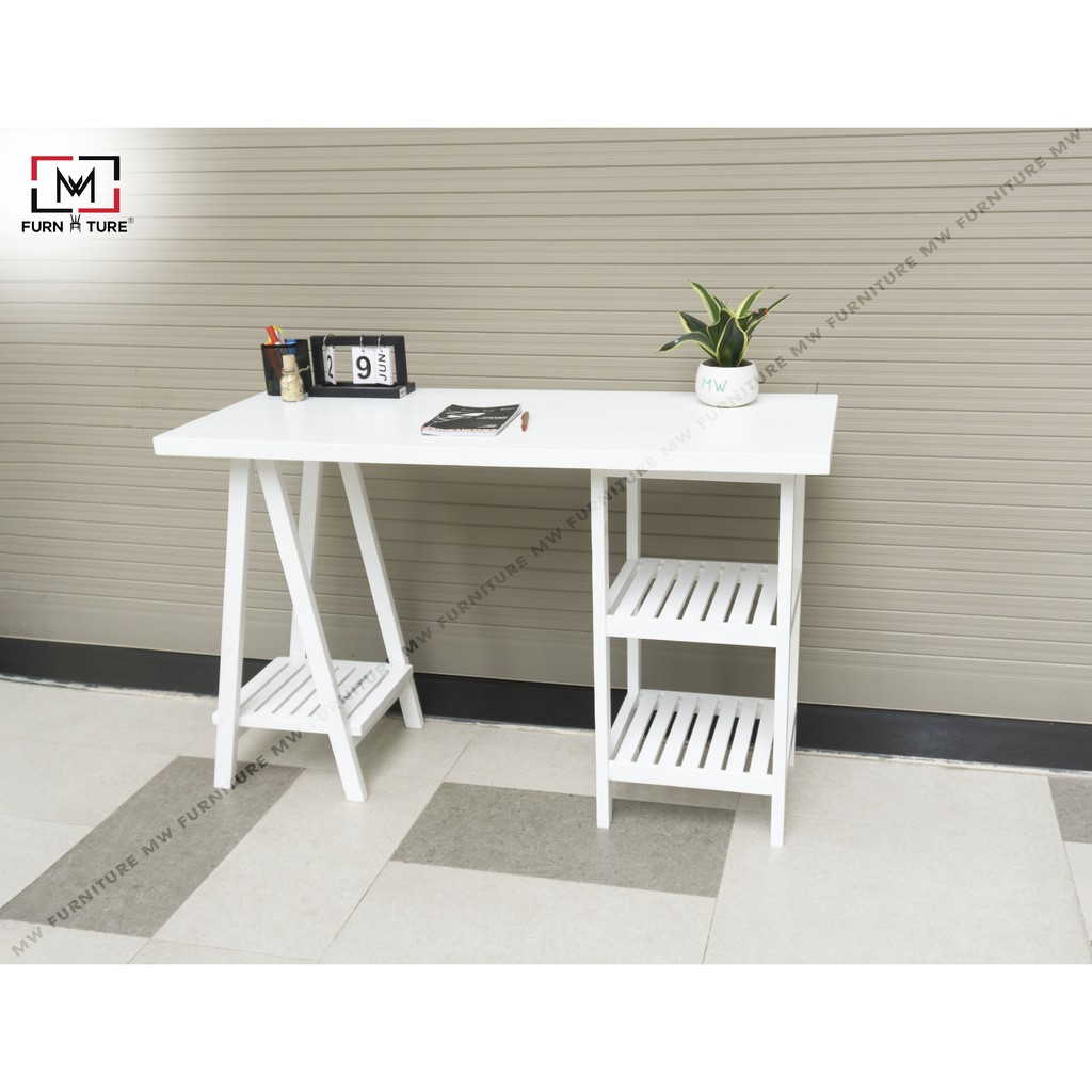 Bàn học và làm việc gỗ chân tháp có kệ cao cấp thương hiệu MW FURNITURE - Nội thất căn hộ