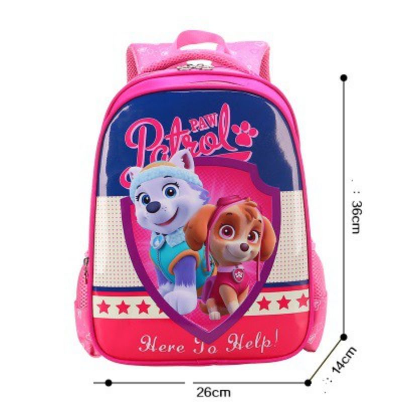Ba lô trẻ em balo bé gái hoạt hình đội chó cứu hộ paw patrol hồng tiểu học lớp 1 - 3