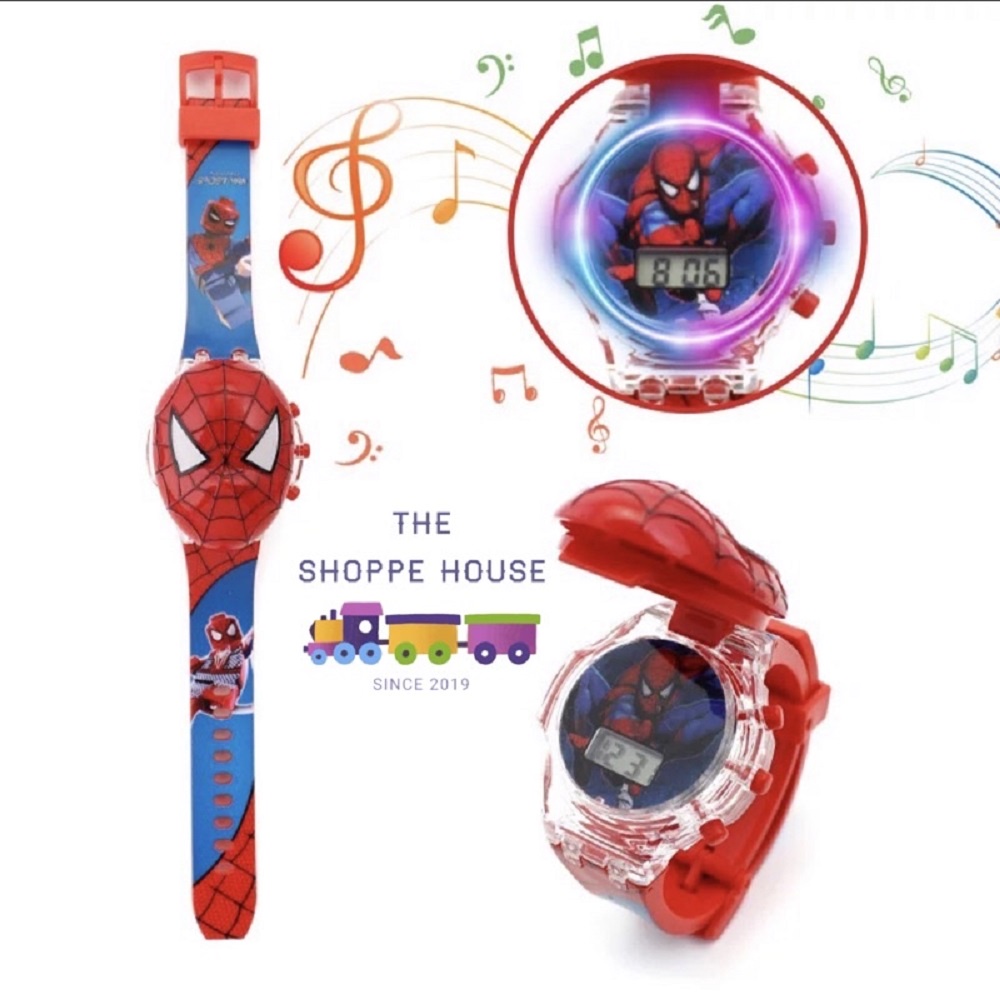 Đồng hồ trẻ em chiếu đèn phát nhạc thiết kế hoạt hình đa dạng 18 kiểu tùy chọn