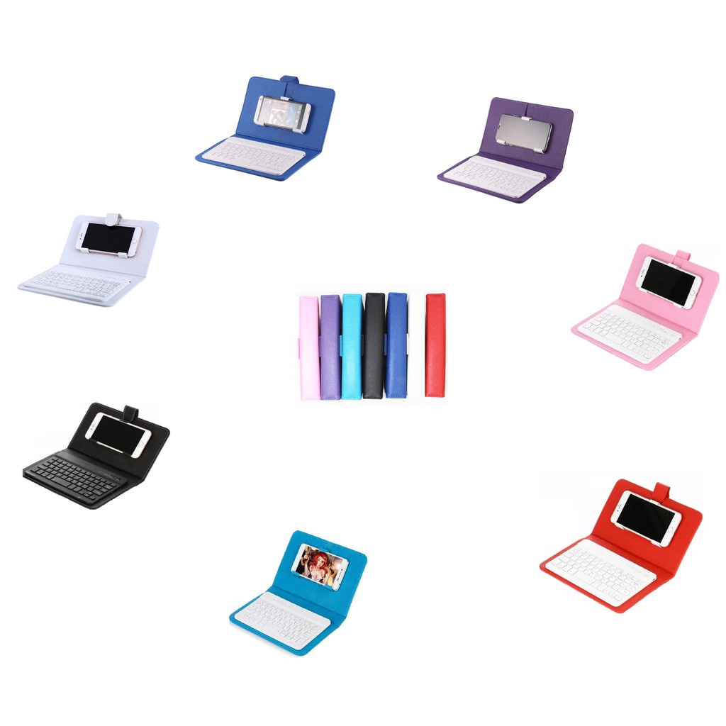 Bao Da PU Kèm Bàn Phím Bluetooth Không Dây Di Động Cho iPhone