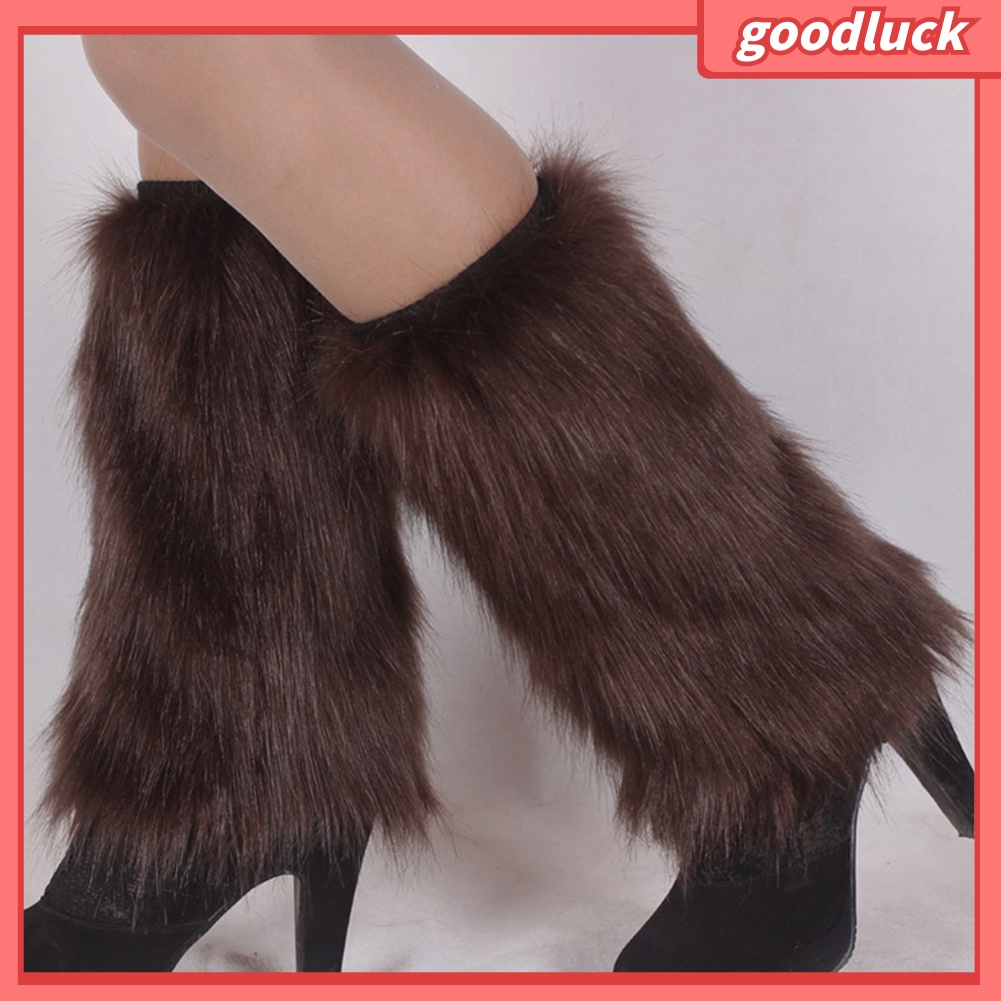 Đôi Vớ DàI MàU Trơn PhốI Lông Giả ThờI Trang Cho Nữ