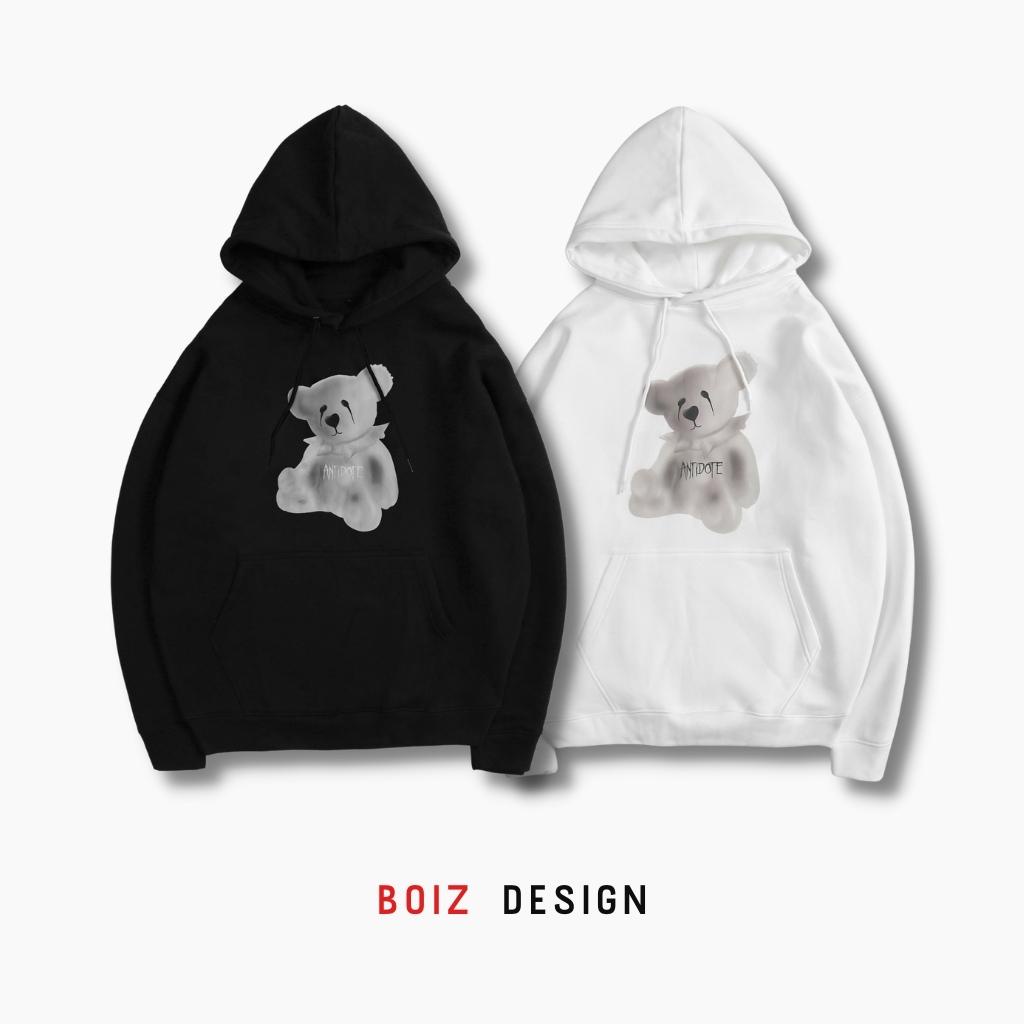 Áo hoodie form rộng nam nữ Boiz GhostBear unisex chất nỉ bông