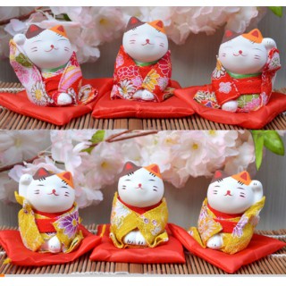 Mèo KIMONO mini - trang trí trưng bày may mắn