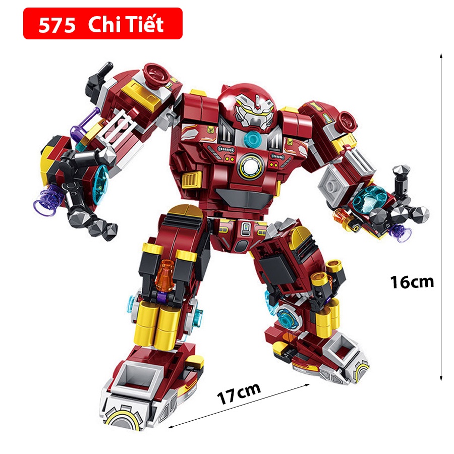 Đồ chơi lắp ráp Robot iron man 12 trong 1 Robot với 575 và 1200 chi tiết nhựa ABS cao cấp
