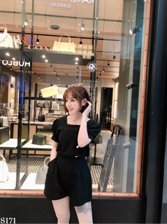 Set quần đùi áo cổ vuông