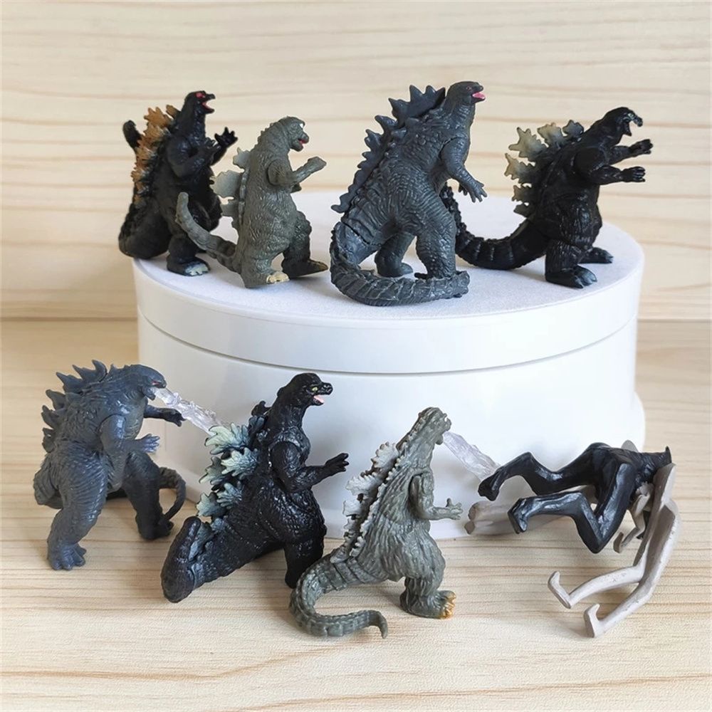 Set 8 Đồ trang trí khủng long Godzilla mini trang trí