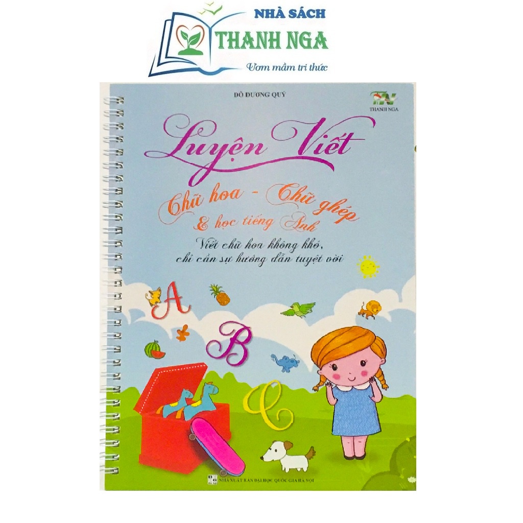 Sách - Luyện viết chữ hoa, chữ ghép và học tiếng anh (Tiếng anh 23 chủ đề, có file ghi âm) Thanh Nga