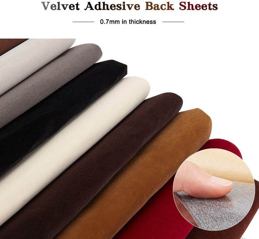 Set 18 Miếng Dán Mặt Lưng Bằng Vải Nhung Chống Thấm Nước Đa Năng Tự Dính 9 Màu Tùy Chọn 8.3 "X 11.8"