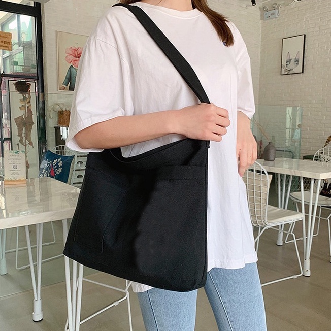 Túi đeo chéo nam nữ Đeo Vai phong cách Hàn Quốc chất vải canvas dày dặn đi học đi chơi
