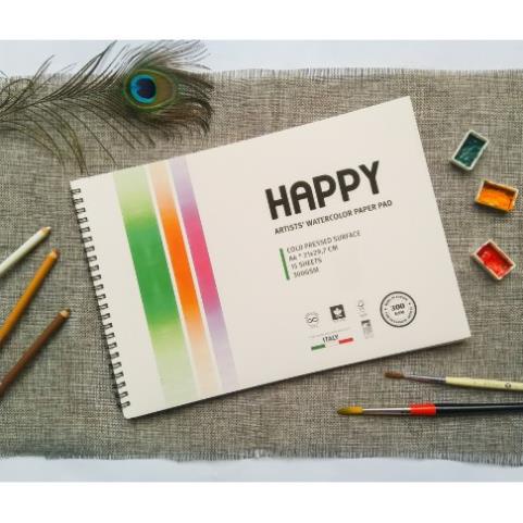 Giấy Vẽ Màu Nước HAPPY Hạng Họa Sĩ 200/250/300gsm