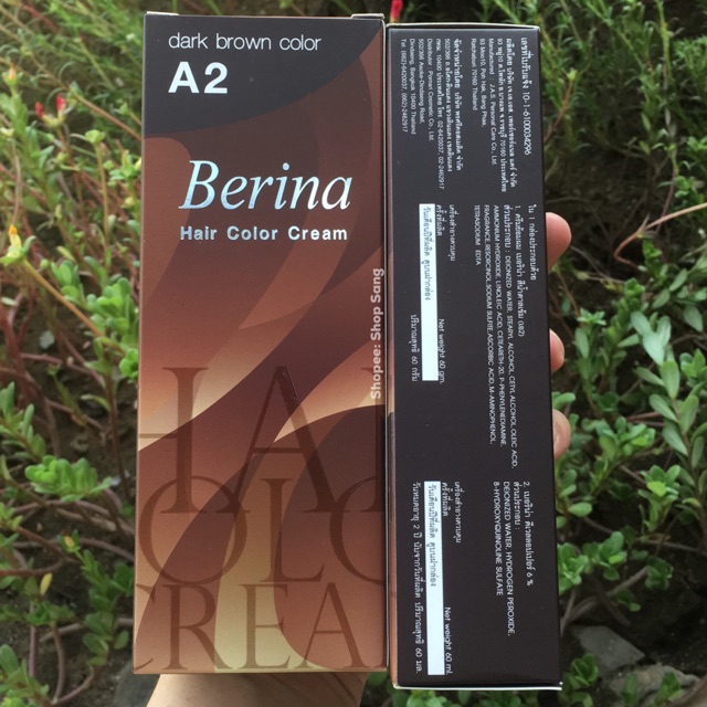 [ Nội Địa Thái] Nhuộm Phủ Bạc 100% Đen Hơi Nâu Berina A2