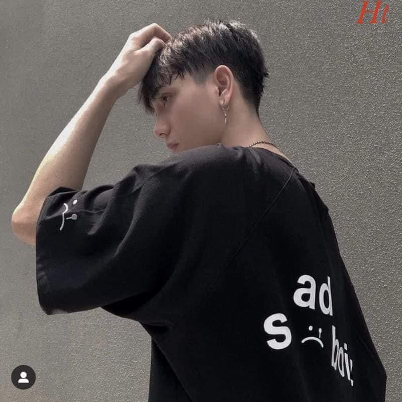 Áo phông cộc tay sad in nổi HT11