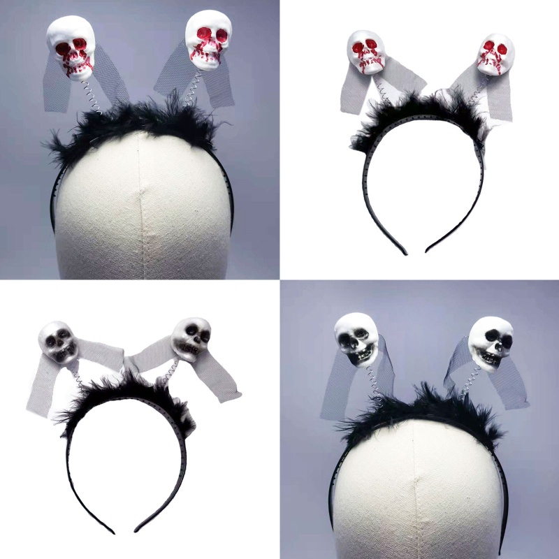 Băng Đô Cài Tóc Hình Đầu Lâu Kinh Dị Cho Tiệc Halloween