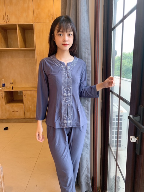 Đồ lam đi chùa vải thun cổ khoá _ có bigsize 80kg