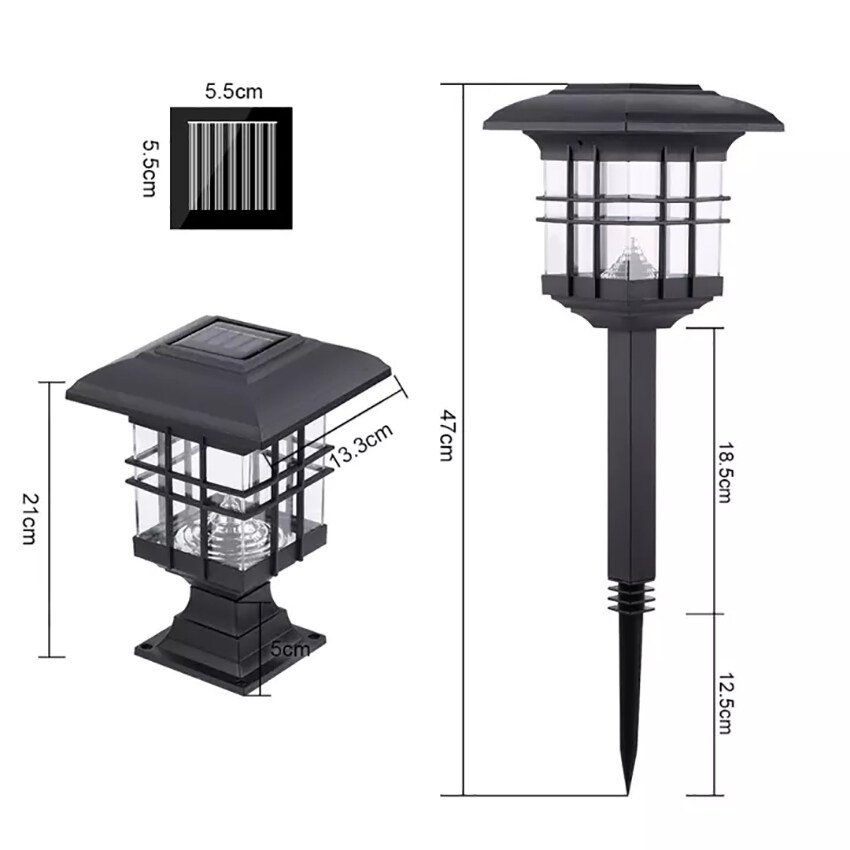 Bộ 2 Đèn led Năng Lượng Mặt Trời Tự Động Chống Thấm Nước Ánh Sáng Trắng Ấm Trang Trí Sân Vườn Ngoài Trời
