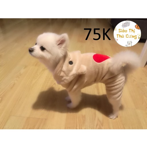 ❌HOT HOT❌ bộ đồ ngủ 4 chân cao cấp dành cho chó mèo, hình con gấu