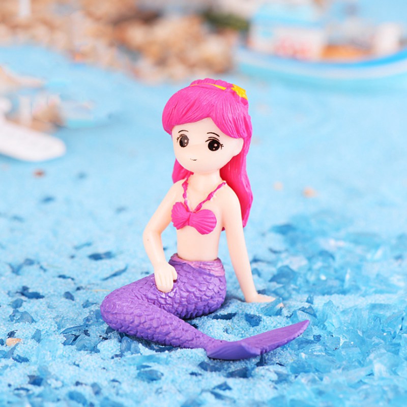 2 mô hình nàng tiên cá cỡ nhỏ trang trí sân vườn