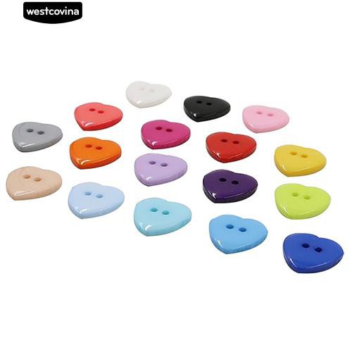Set 100 nút hình trái tim 10mm tự làm may vá thủ công