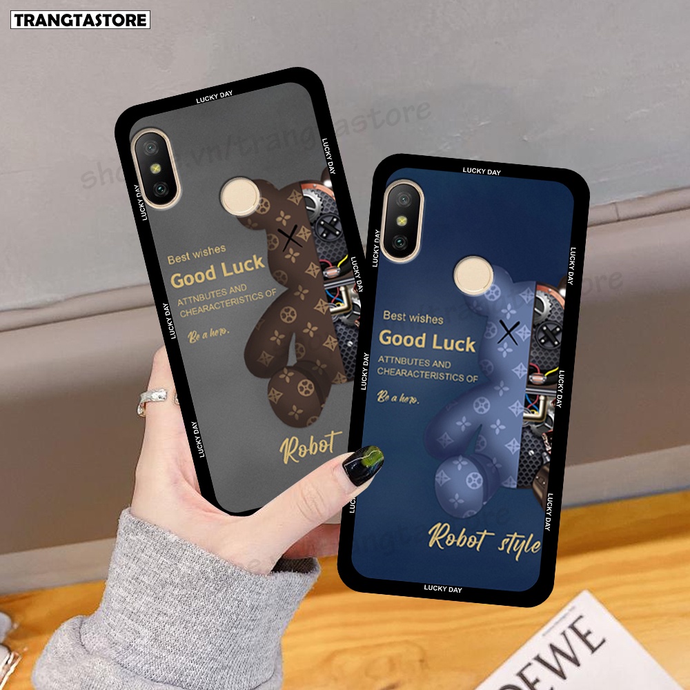 Ốp Xiaomi Redmi 6 Pro / Mi A2 Lite in hình gấu Bearbrick,Mountain,xanh,đen,đỏ giá rẻ