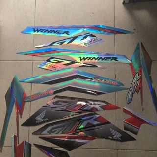 Tem winner 150 GTR xanh đỏ crom