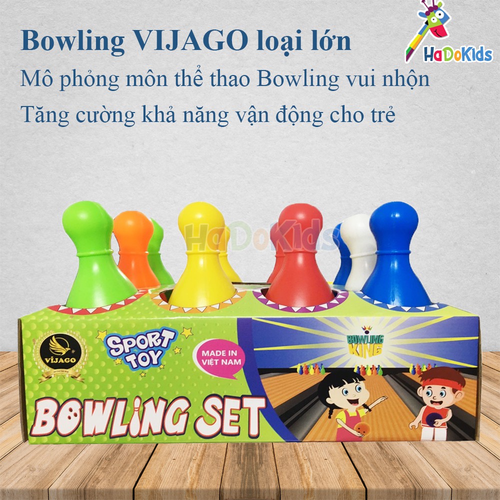 Đồ Chơi Bowling Vijago Loại To Bằng Nhựa Cao Cấp Cho Bé Vận Động