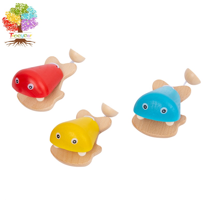 Treeyear Nhạc Cụ Castanet Đồ Chơi Bằng Gỗ Dành Cho Trẻ