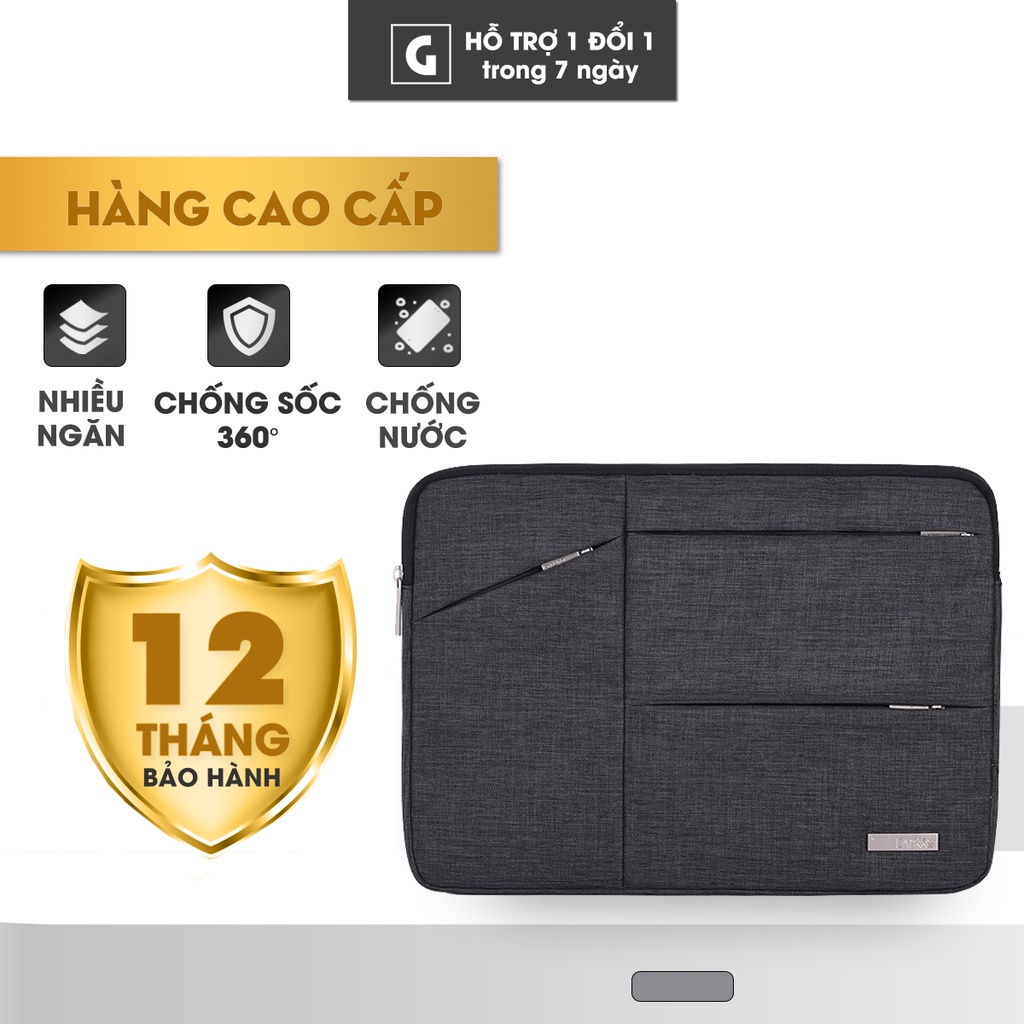 Túi chống sốc Laptop Macbook Gubag nhiều ngăn có quai xách thời trang có thể xách như túi bảo vệ laptop, bỏ vào balo