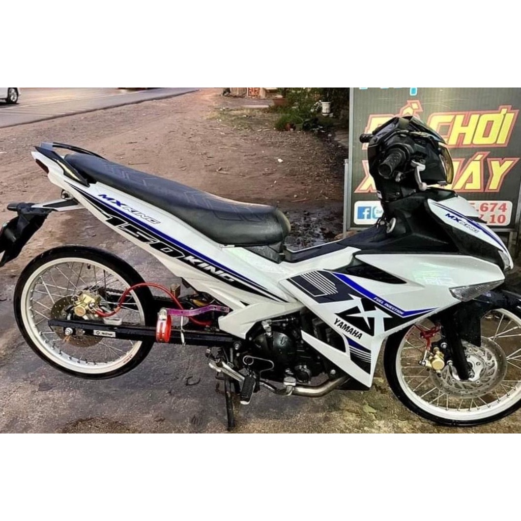 Tem trùm Exciter 150 yamaha trắng đen viền xanh - Độ dán team trùm decal xe máy - Team trùm ex decal rẻ đẹp và chất  trắ