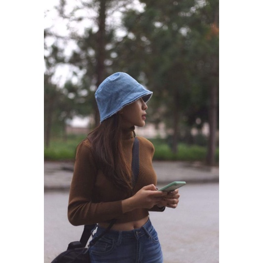 Nón Bucket Jeans Viền Tua Rua (Hình Thật Ở Cuối)
