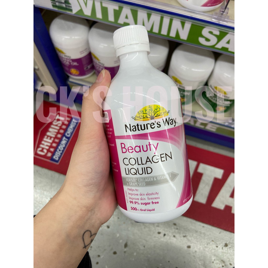 [BILL ÚC] Collagen Liquid 500ml Nature's Way dạng thuỷ phân bổ sung collagen giúp làm đẹp da và hỗ trợ sức khoẻ