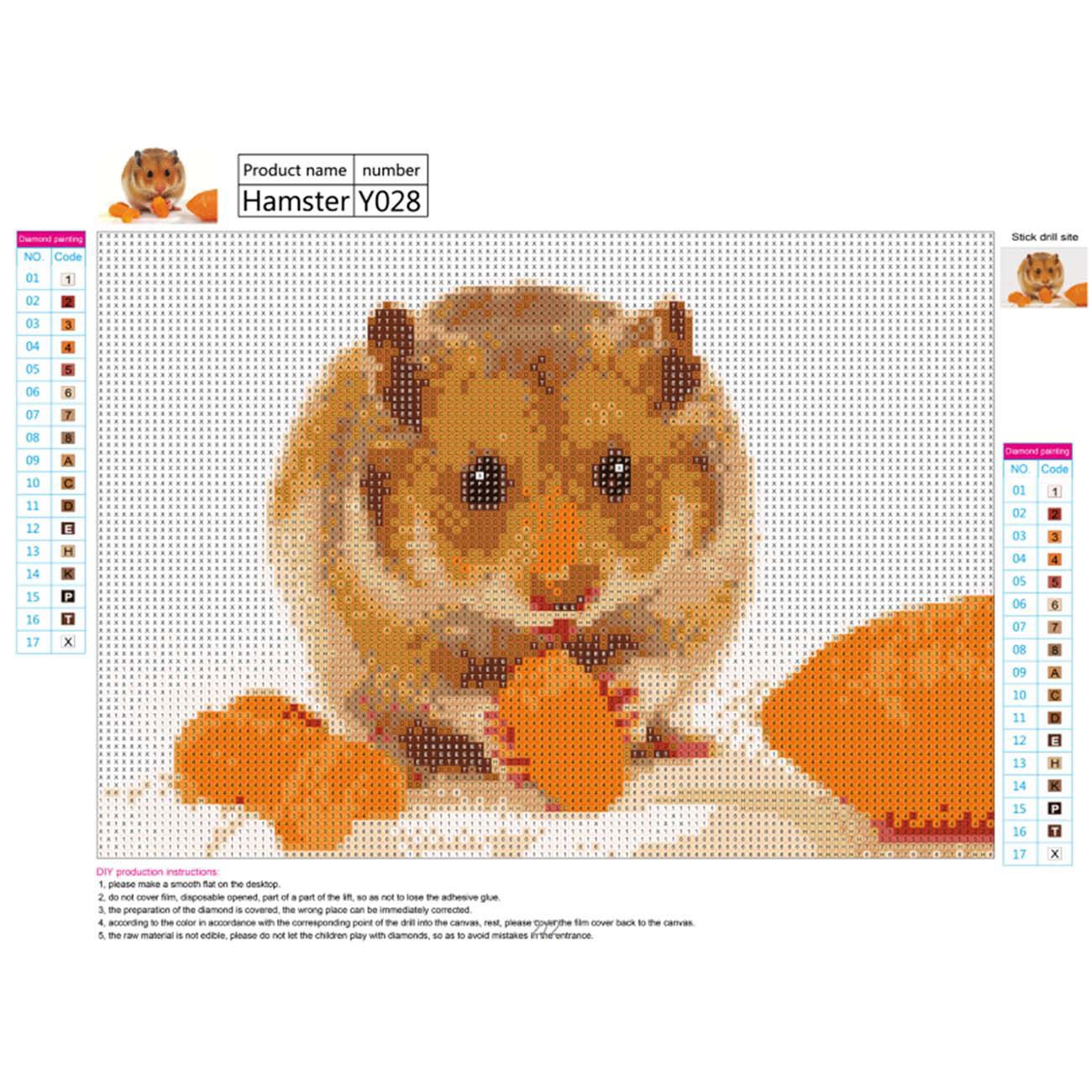 Bộ Tranh Đính Đá 5d Tự Làm Hình Chuột Hamster Độc Đáo