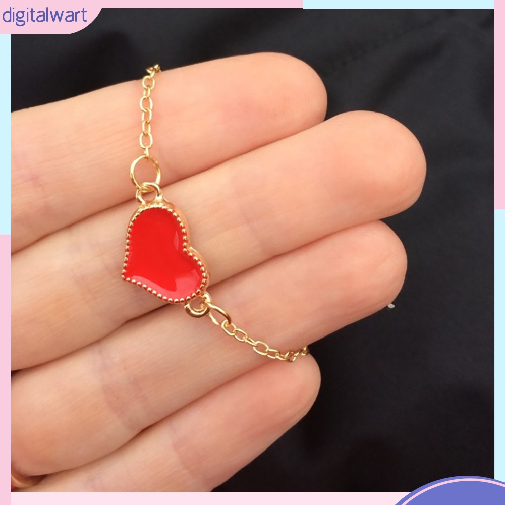 Vòng đeo tay hợp kim mặt hình trái tim xinh xắn dành cho nữ