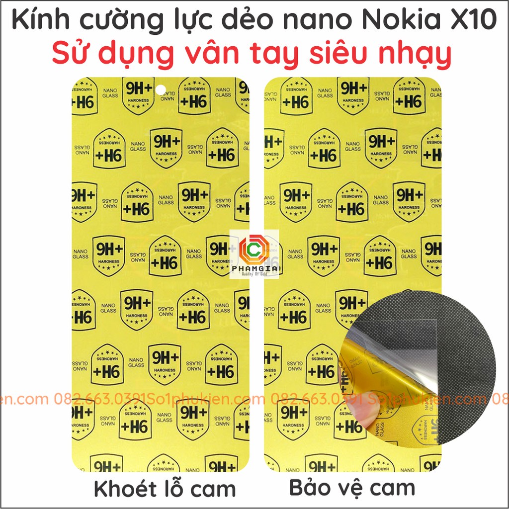 Dán cường lực Nokia X10, Nokia G50 trong suốt, nano dẻo siêu bền, độ cường lực 9H+
