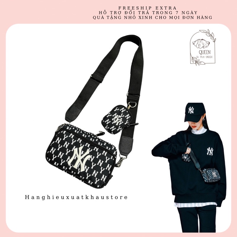 Túi đeo chéo MLB MONOGRAM MINI CROSSBODY BAG BLACK