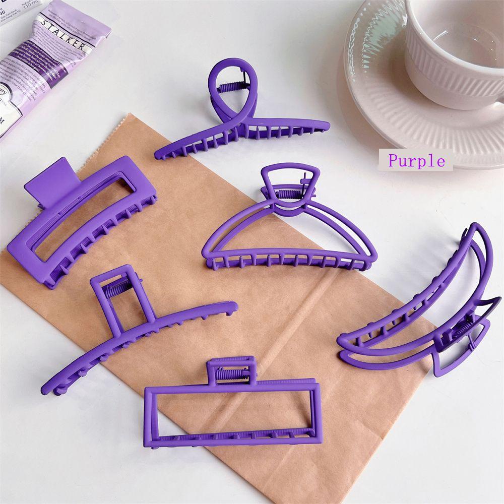 Kẹp Tóc Kim Loại Thiết Kế Hình Học Màu Tím Thanh Lịch