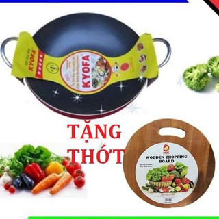 Chảo chống dính 2 quai xâu lòng kyofa size 22cm - chảo tặng thớt