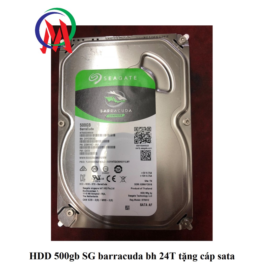 Ổ cứng 500gb seagate barracuda bh 24 tháng tặng cáp sata