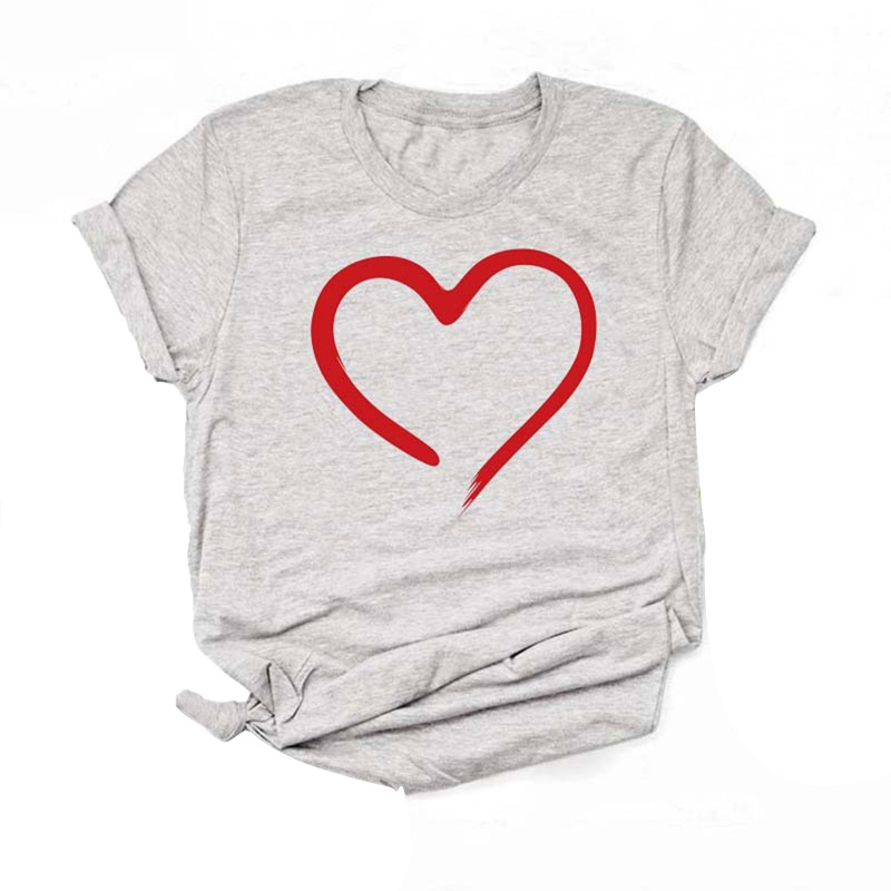 Xiangbao Áo Thun Tay Ngắn Cổ Tròn In Hình Trái Tim Họa Tiết Da Báo Ngọt Ngào Đơn Giản Thời Trang Mùa Hè Cho