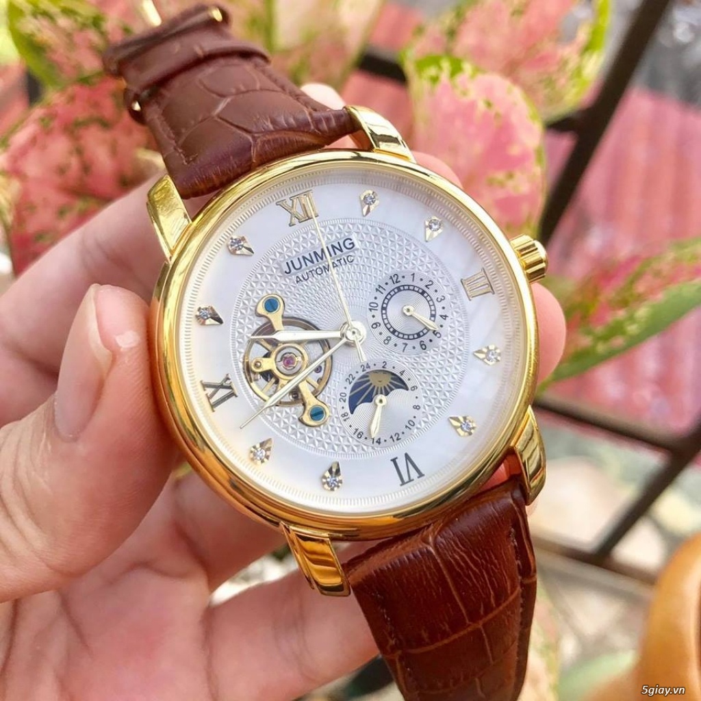 Đồng Hồ Cơ Nam Tự Động AUTOMATIC Chính Hãng JUNMING Dây Da Cao Cấp Thời Trang Sang Trọng Đẹp Giá Rẻ