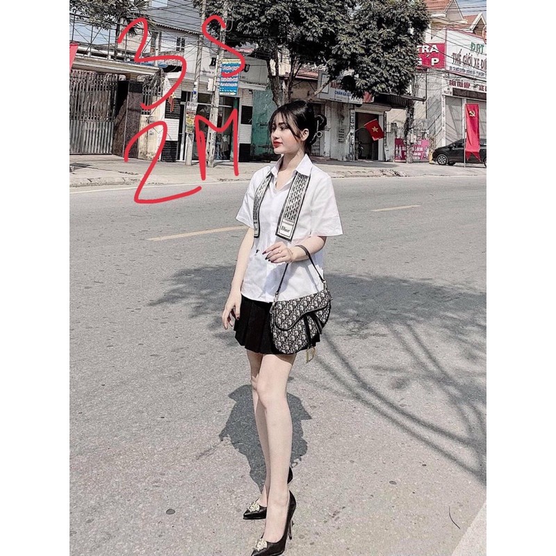 ÁO SƠ MI KÈM KHĂN NƠ DIOR
