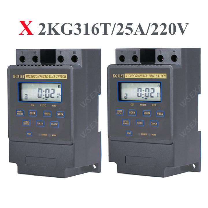 Bộ 02 timer hẹn giờ tự động Kg316T/25A/220V